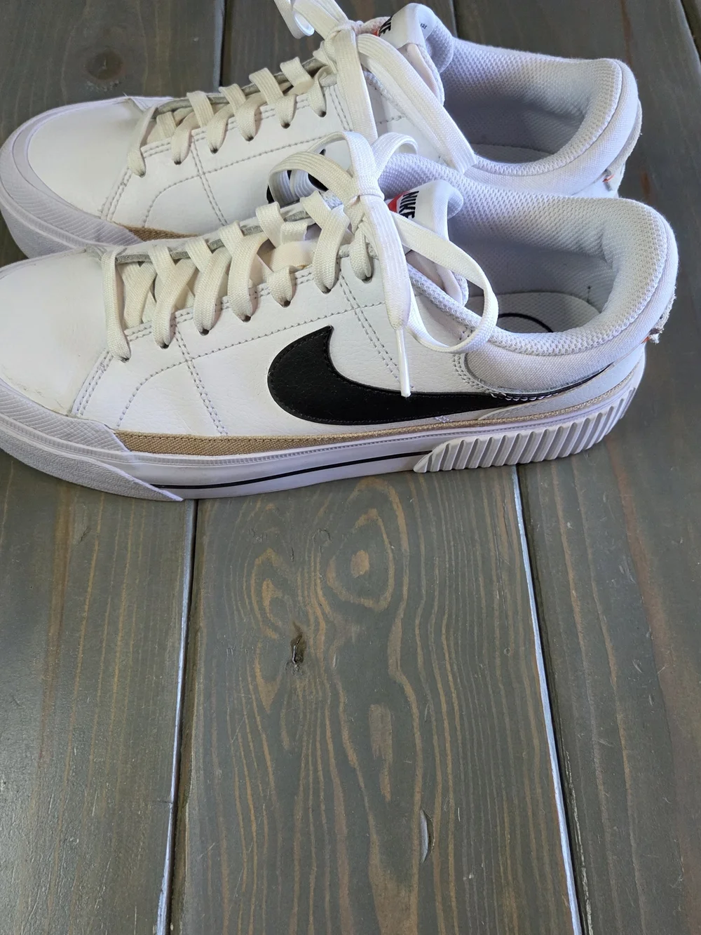 Nike Court Legacy Next Nature Sneakers White Black Womens 9.5 Casual Shoes - Picture 6 of 11